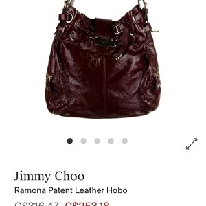 Jimmy Choo Burgundy Patent Leather Hobo